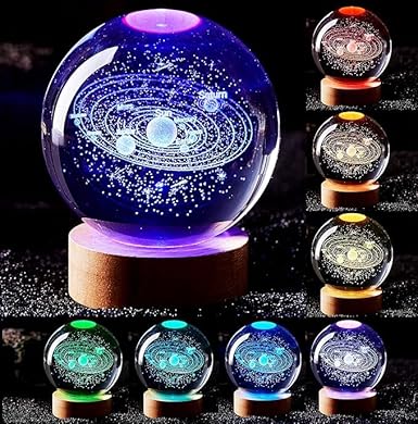 3D Galaxy Crystal Ball Night Lamp