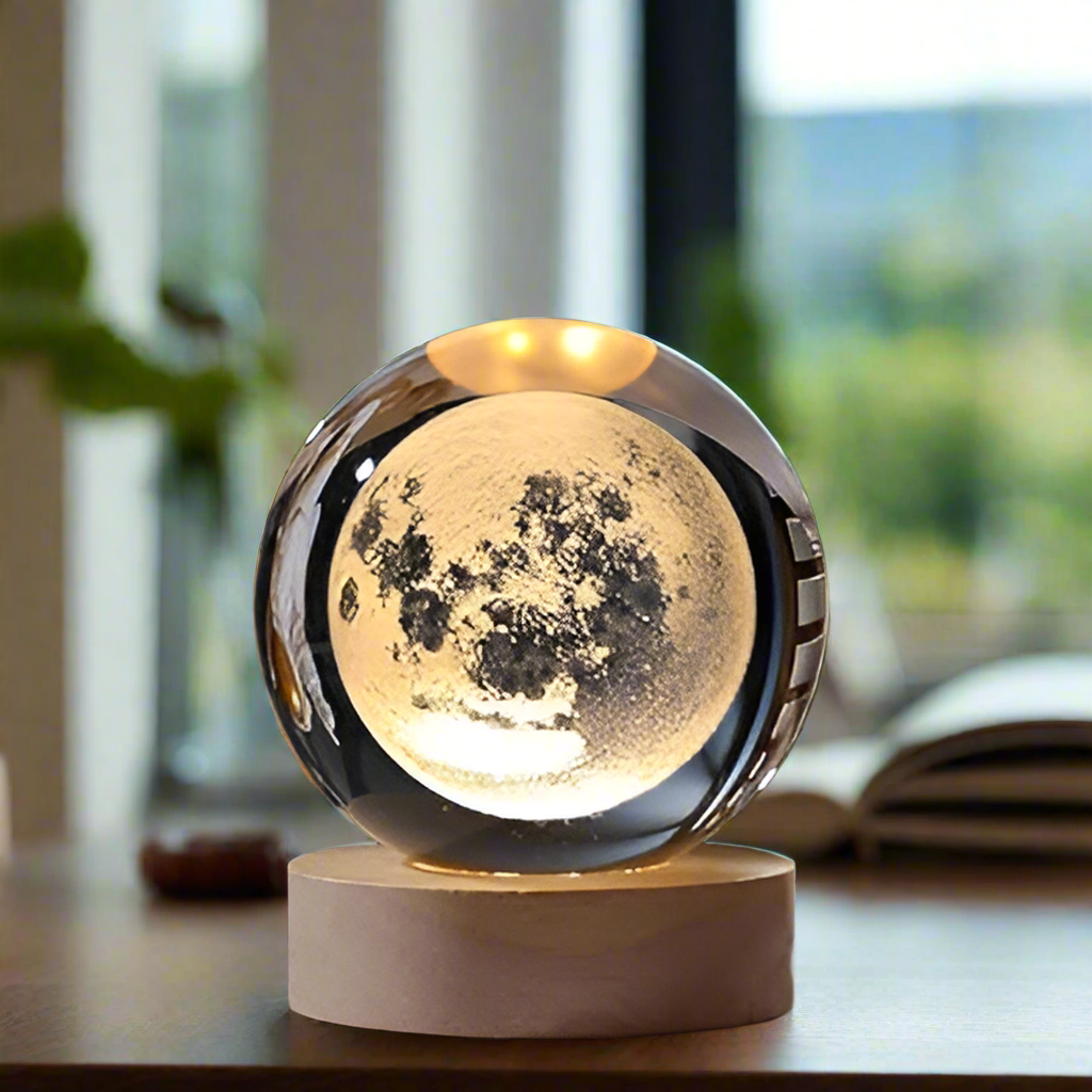 3D Moon Crystal Ball Night Lamp